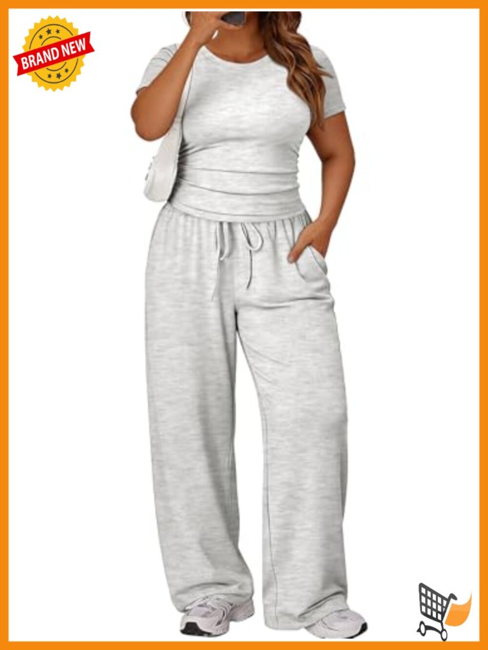 Plus Size Women 2 Piece Lounge Set Wide Leg Pants Matching Outfit